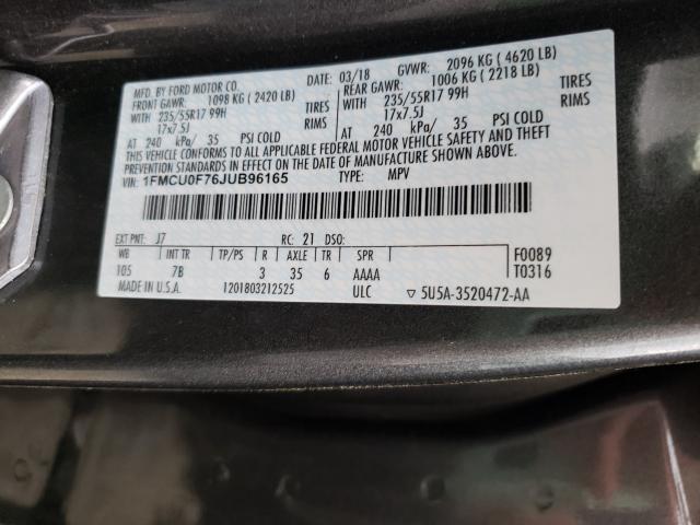 Photo 10 from auction – 2018 FORD ESCAPE S with VIN 1FMCU0F76JUB96165