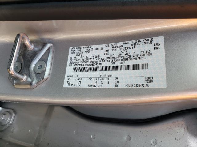 Photo 10 from auction – 2014 FORD ESCAPE SE with VIN 1FMCU0G93EUE08218