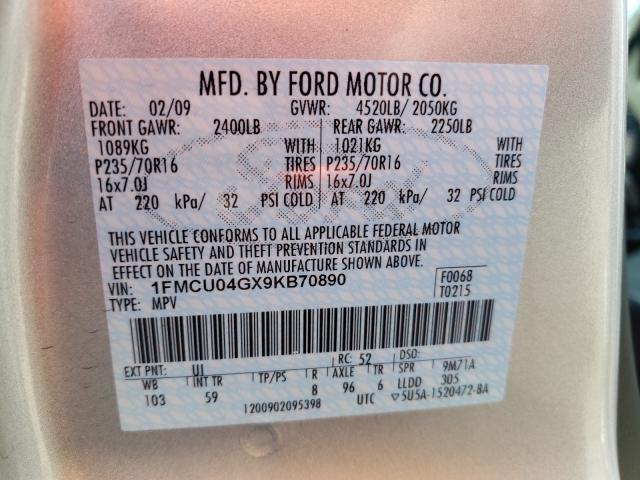 Photo 10 from auction – 2009 FORD ESCAPE LIM with VIN 1FMCU04GX9KB70890