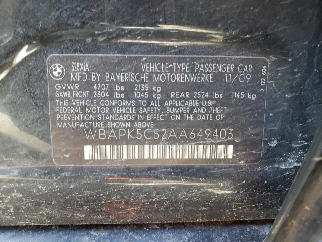 Photo 10 from auction – 2010 BMW 328 XI SUL with VIN WBAPK5C52AA649403