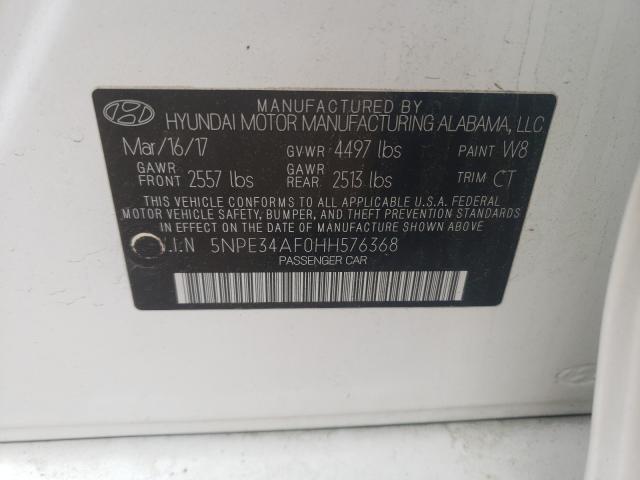 Photo 10 from auction – 2017 HYUNDAI SONATA SPO with VIN 5NPE34AF0HH576368