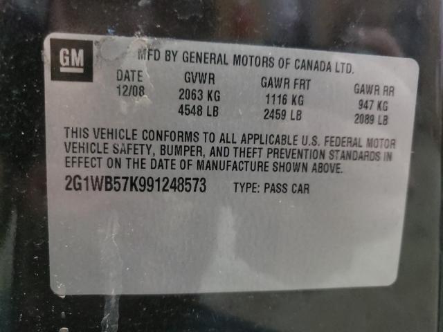 Photo 10 from auction – 2009 CHEVROLET IMPALA LS with VIN 2G1WB57K991248573