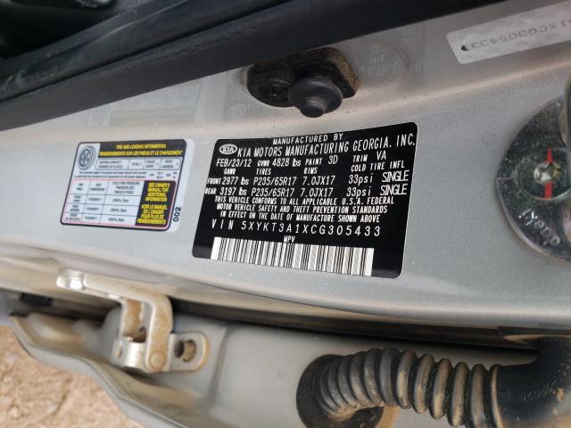 Photo 10 from auction – 2012 KIA SORENTO BA with VIN 5XYKT3A1XCG305433