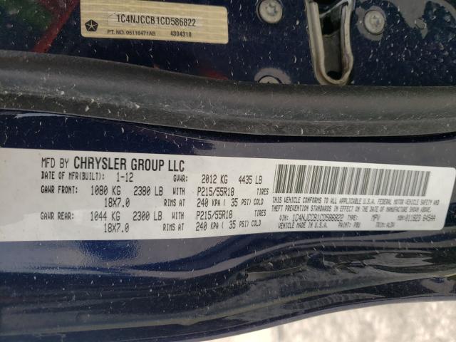 Photo 10 from auction – 2012 JEEP COMPASS LI with VIN 1C4NJCCB1CD586822