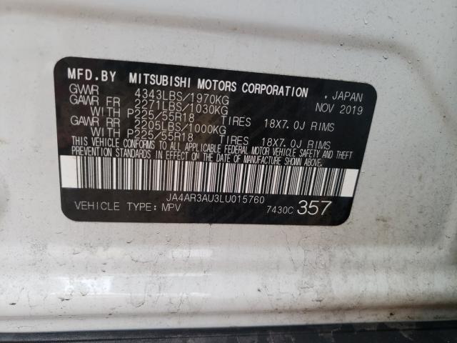 Photo 10 from auction – 2020 MITSUBISHI OUTLANDER with VIN JA4AR3AU3LU015760