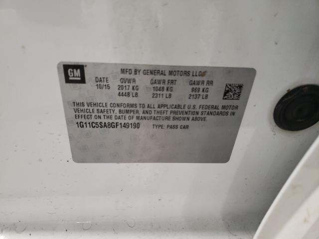 Photo 10 from auction – 2016 CHEVROLET MALIBU LIM with VIN 1G11C5SA8GF149190
