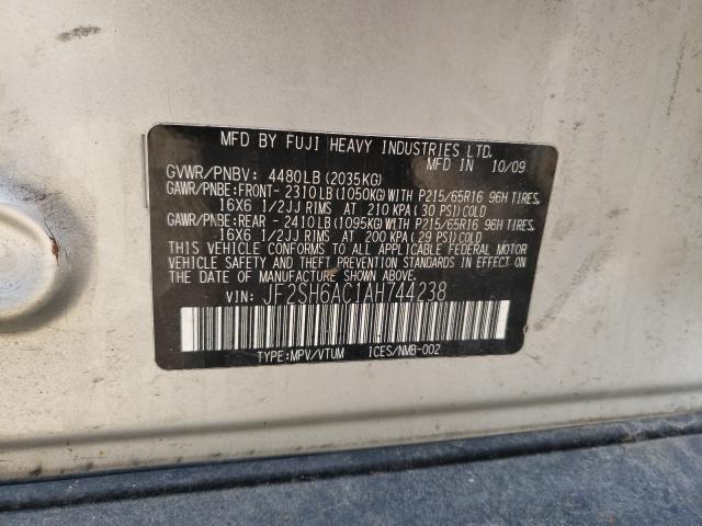 Photo 10 from auction – 2010 SUBARU FORESTER 2 with VIN JF2SH6AC1AH744238