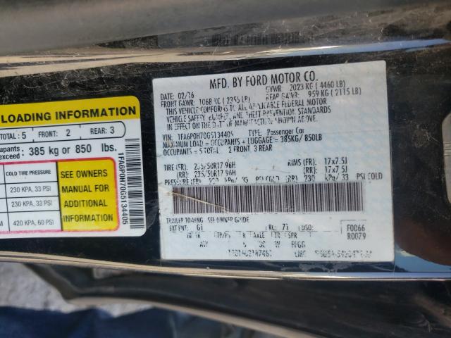 Photo 10 from auction – 2016 FORD FUSION SE with VIN 1FA6P0H70G5134405