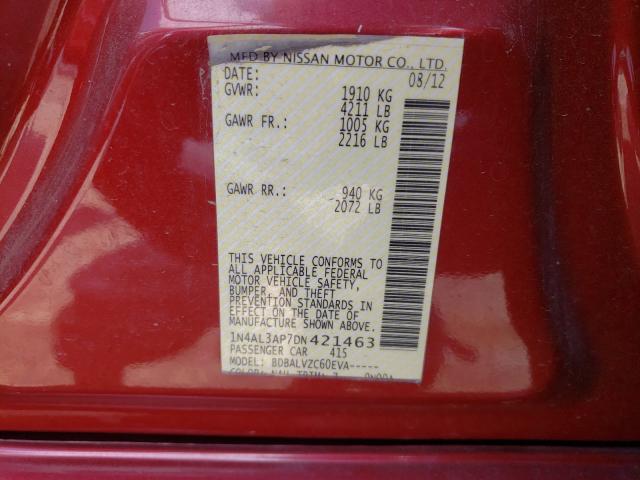Photo 10 from auction – 2013 NISSAN ALTIMA 2.5 with VIN 1N4AL3AP7DN421463