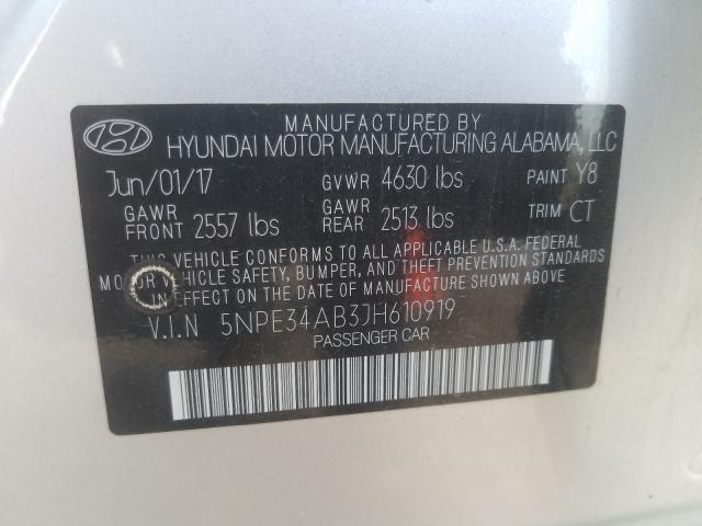 Photo 10 from auction – 2018 HYUNDAI SONATA with VIN 5NPE34AB3JH610919