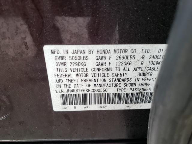 Photo 10 from auction – 2011 ACURA RL with VIN JH4KB2F68BC000550