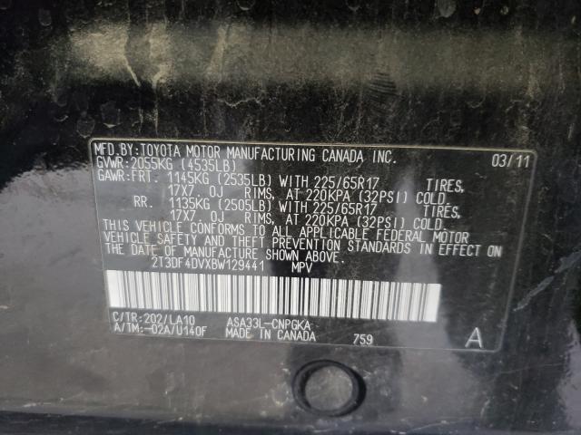 Photo 10 from auction – 2011 TOYOTA RAV4 LIMIT with VIN 2T3DF4DVXBW129441