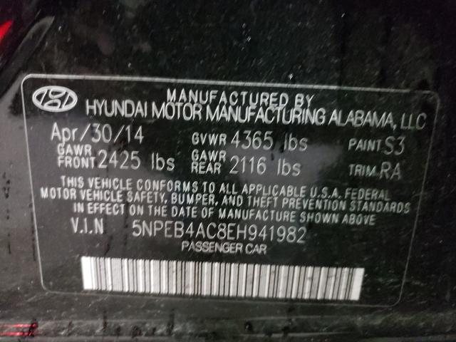 Photo 10 from auction – 2014 HYUNDAI SONATA GLS with VIN 5NPEB4AC8EH941982