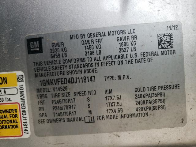 Photo 10 from auction – 2013 CHEVROLET TRAVERSE L with VIN 1GNKVFED4DJ118147