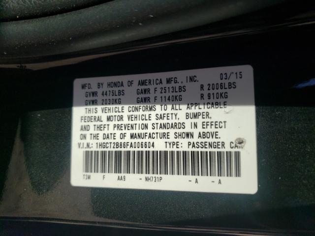 Photo 10 from auction – 2015 HONDA ACCORD EXL with VIN 1HGCT2B86FA006604