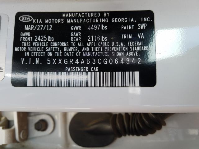 Photo 10 from auction – 2012 KIA OPTIMA SX with VIN 5XXGR4A63CG064342