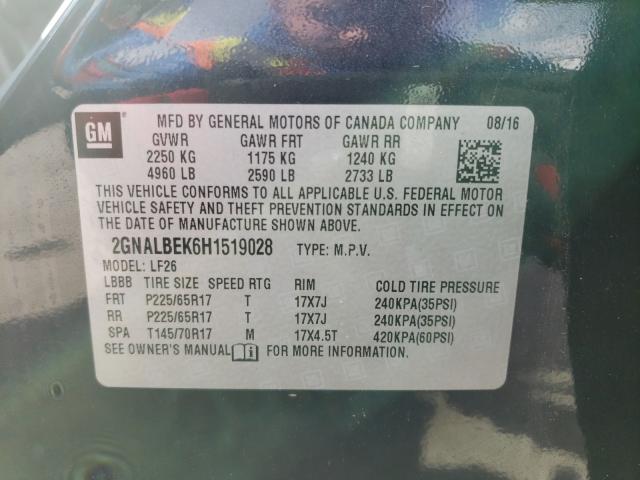 Photo 10 from auction – 2017 CHEVROLET EQUINOX LS with VIN 2GNALBEK6H1519028