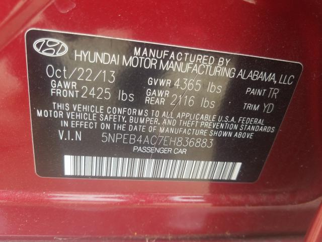 Photo 10 from auction – 2014 HYUNDAI SONATA GLS with VIN 5NPEB4AC7EH836883