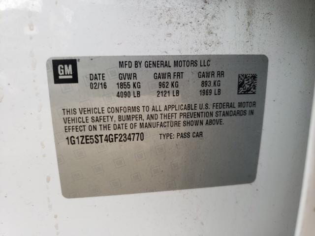 Photo 10 from auction – 2016 CHEVROLET MALIBU LT with VIN 1G1ZE5ST4GF234770