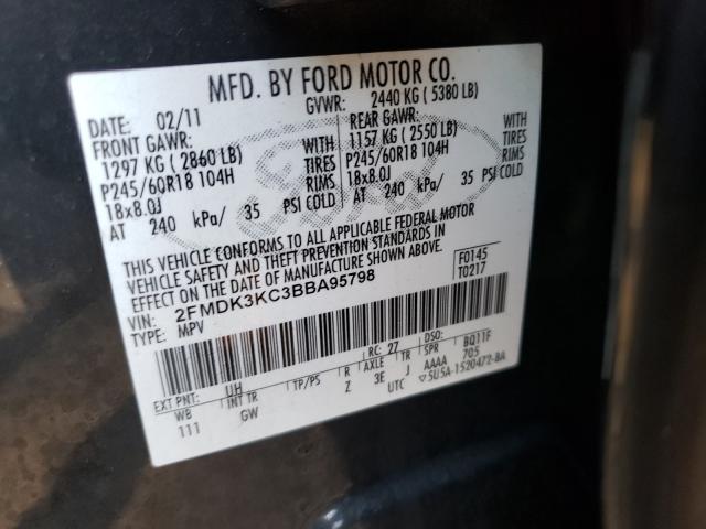Photo 10 from auction – 2011 FORD EDGE LIMIT with VIN 2FMDK3KC3BBA95798
