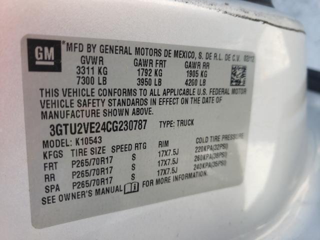 Photo 10 from auction – 2012 GMC SIERRA K15 with VIN 3GTU2VE24CG230787