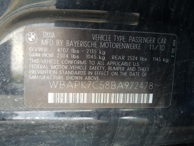 Photo 10 from auction – 2011 BMW 328 XI with VIN WBAPK7C58BA972478