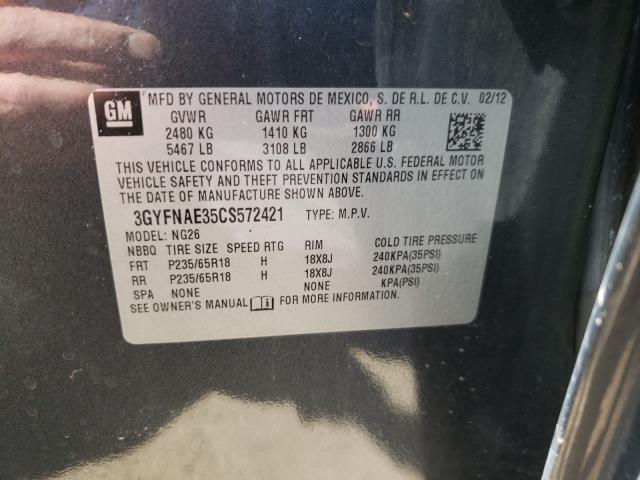 Photo 10 from auction – 2012 CADILLAC SRX LUXURY with VIN 3GYFNAE35CS572421