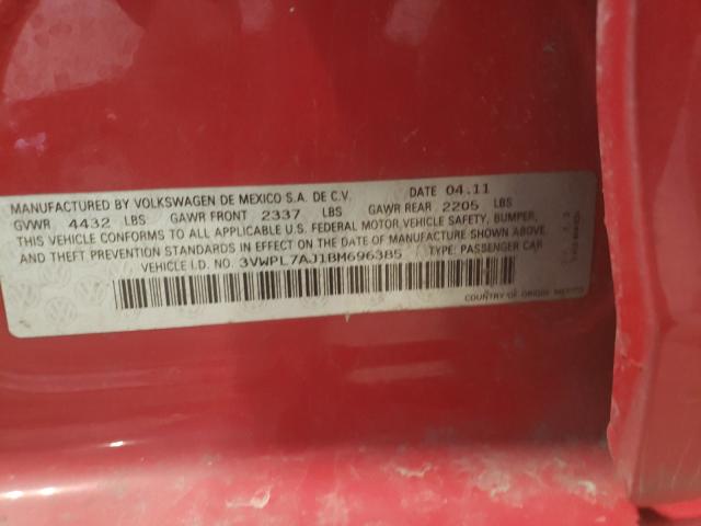 Photo 10 from auction – 2011 VOLKSWAGEN JETTA TDI with VIN 3VWPL7AJ1BM696385