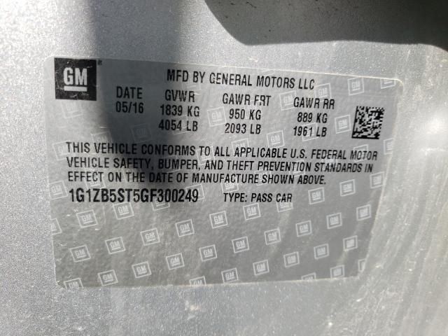 Photo 10 from auction – 2016 CHEVROLET MALIBU LS with VIN 1G1ZB5ST5GF300249