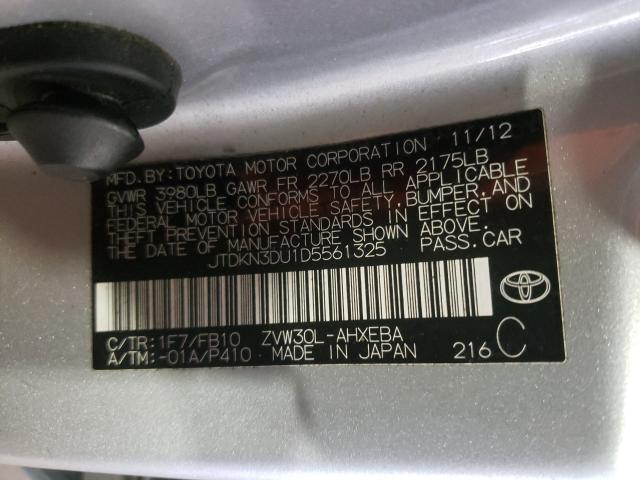 Photo 10 from auction – 2013 TOYOTA PRIUS with VIN JTDKN3DU1D5561325