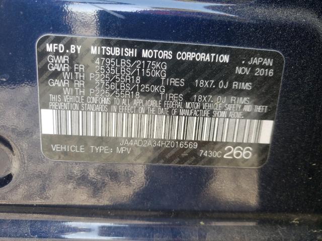 Photo 10 from auction – 2017 MITSUBISHI OUTLANDER with VIN JA4AD2A34HZ016569