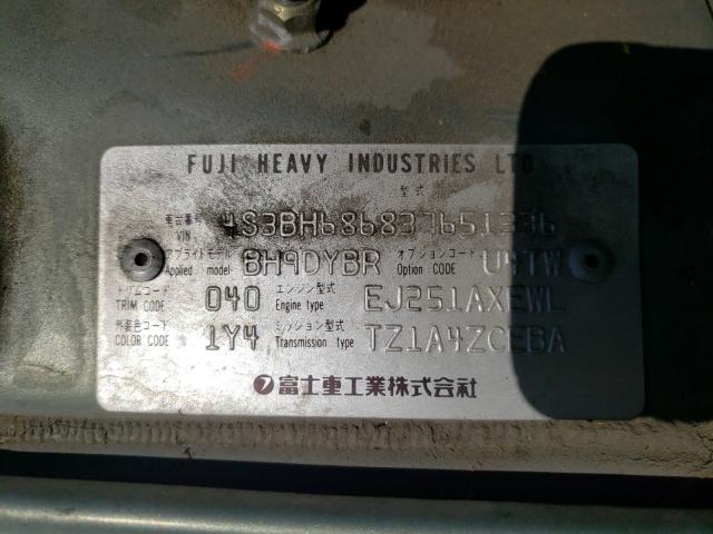 Photo 10 from auction – 2003 SUBARU LEGACY OUT with VIN 4S3BH686837651336