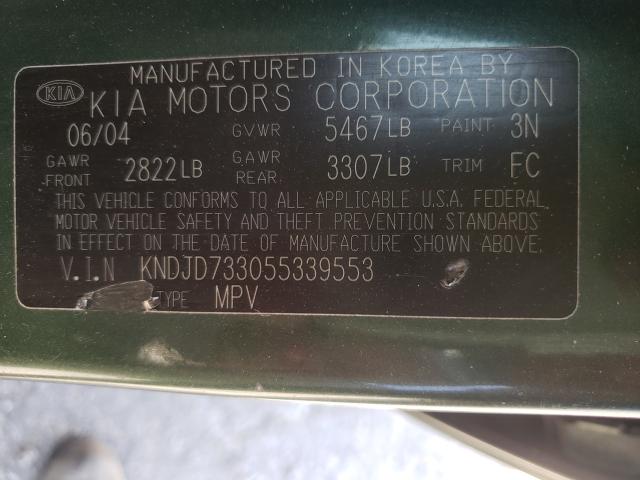 Photo 10 from auction – 2005 KIA SORENTO EX with VIN KNDJD733055339553