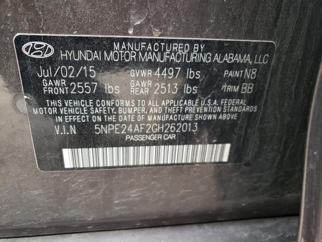 Photo 10 from auction – 2016 HYUNDAI SONATA SE with VIN 5NPE24AF2GH262013