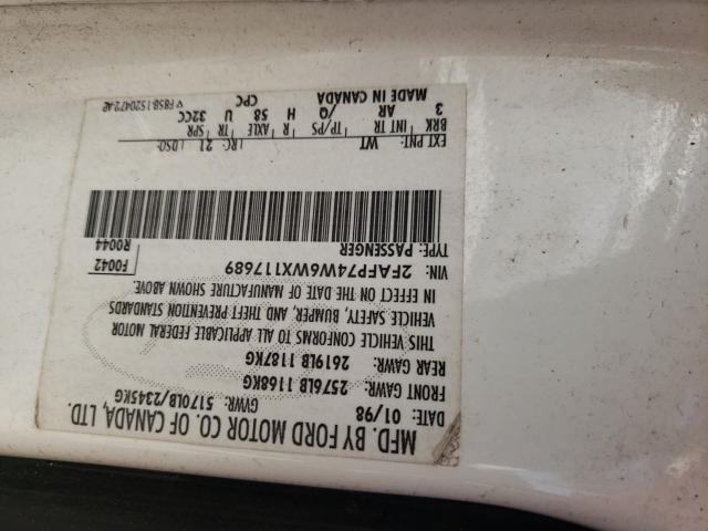 Photo 10 from auction – 1998 FORD CROWN VICT with VIN 2FAFP74W6WX117689