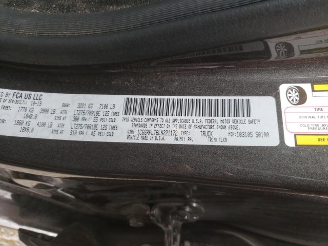 Photo 10 from auction – 2020 RAM 1500 REBEL with VIN 1C6SRFLT6LN221172