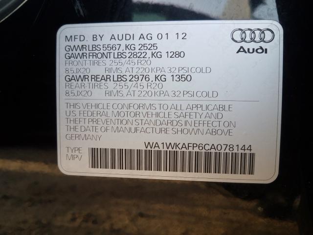 Photo 10 from auction – 2012 AUDI Q5 PRESTIG with VIN WA1WKAFP6CA078144