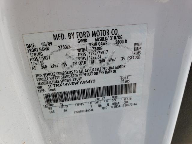 Photo 10 from auction – 2009 FORD F150 SUPER with VIN 1FTRX14W09FA96472