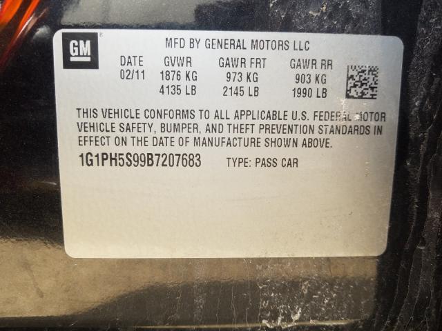 Photo 10 from auction – 2011 CHEVROLET CRUZE LTZ with VIN 1G1PH5S99B7207683