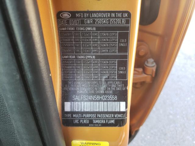 Photo 10 from auction – 2008 LAND ROVER LR2 SE TEC with VIN SALFS24N58H023558