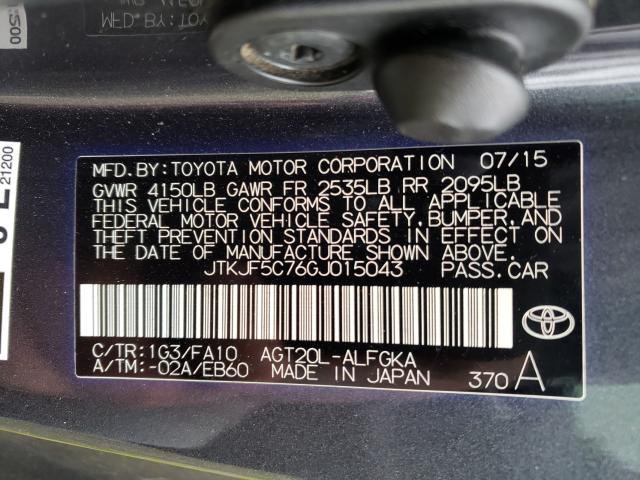 Photo 10 from auction – 2016 TOYOTA SCION TC with VIN JTKJF5C76GJ015043