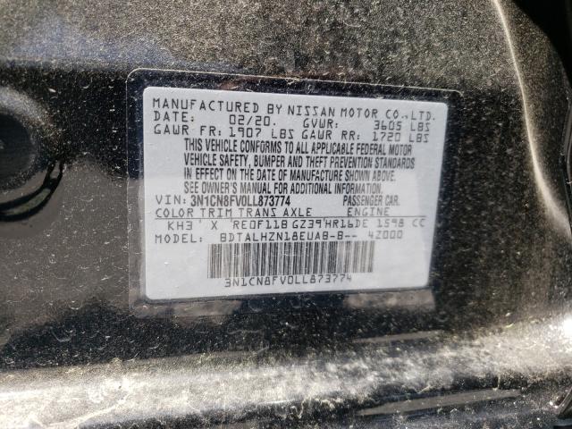 Photo 10 from auction – 2020 NISSAN VERSA SR with VIN 3N1CN8FV0LL873774