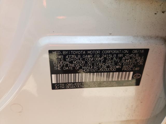 Photo 10 from auction – 2018 LEXUS IS 300 with VIN JTHC81D21J5033700