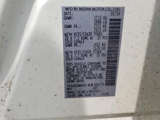 Photo 10 from auction – 2014 NISSAN PATHFINDER with VIN 5N1AR2MM3EC683977