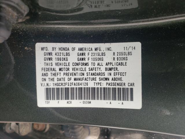 Photo 10 from auction – 2015 HONDA ACCORD SPO with VIN 1HGCR2F52FA064126