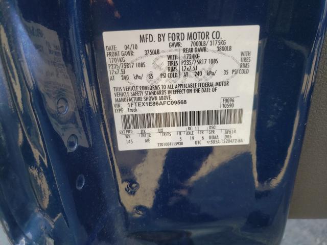 Photo 10 from auction – 2010 FORD F150 SUPER with VIN 1FTEX1E86AFC09568