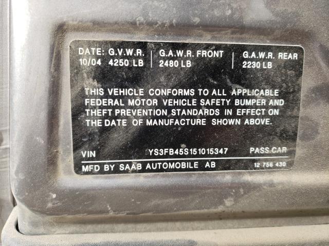 Photo 10 from auction – 2005 SAAB 000 CD with VIN YS3FB45S151015347