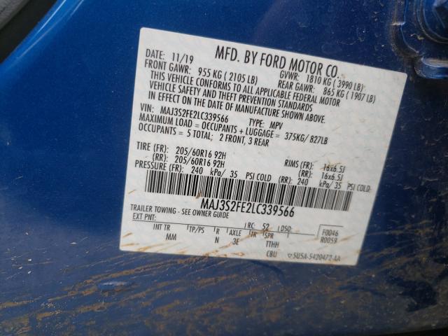 Photo 10 from auction – 2020 FORD ECOSPORT S with VIN MAJ3S2FE2LC339566