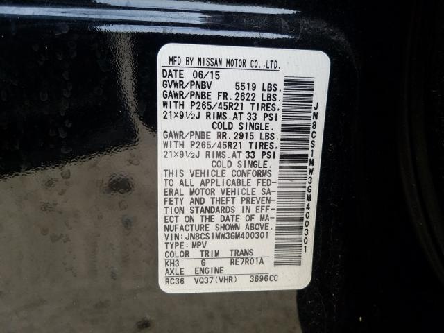 Photo 10 from auction – 2016 INFINITI QX70 with VIN JN8CS1MW3GM400301