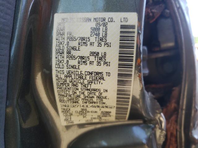 Photo 10 from auction – 2003 NISSAN FRONTIER C with VIN 1N6ED27T43C406062